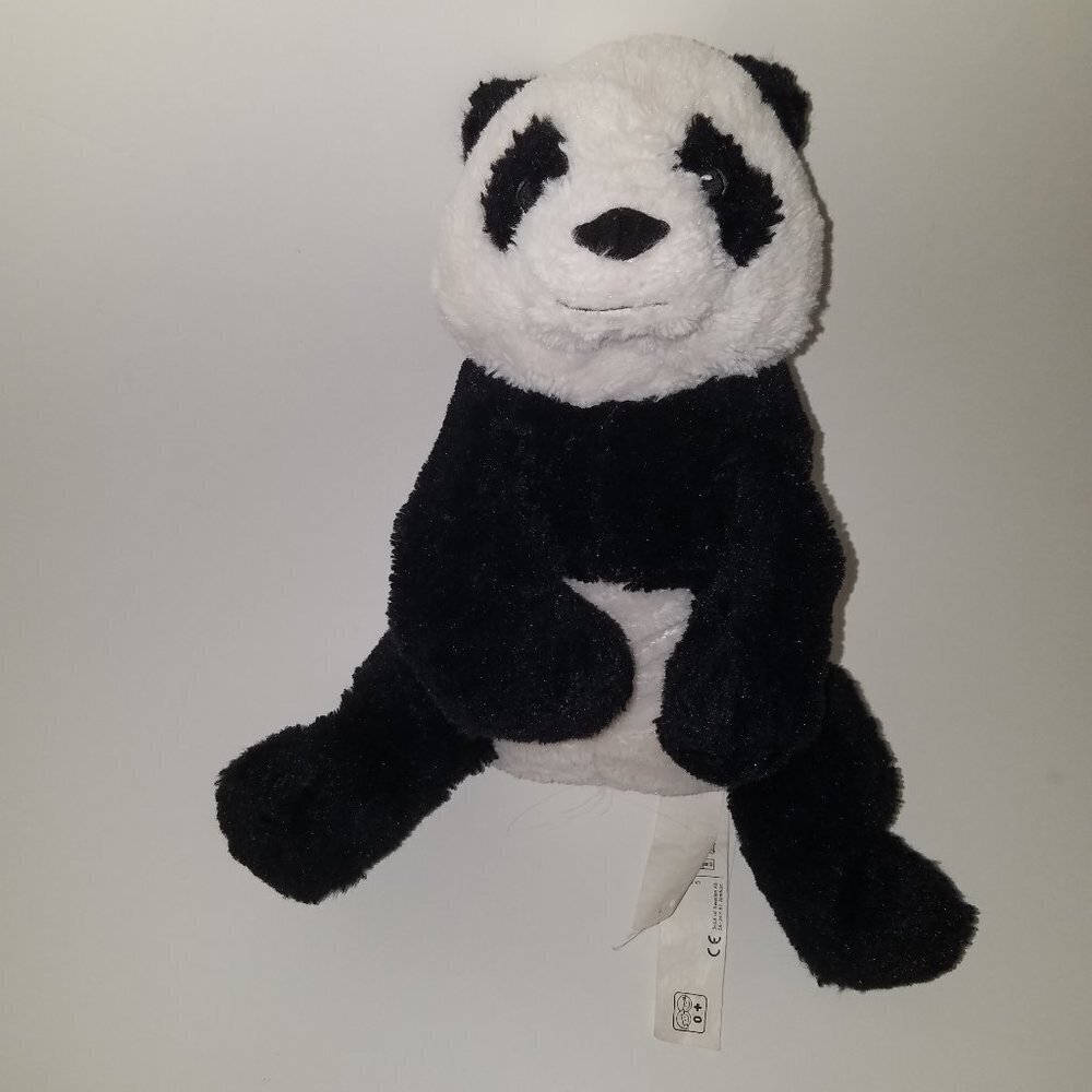 Black White Panda Bear Plush IKEA Kramig Plush 12" Soft Lovey Stuffed Animal Toy